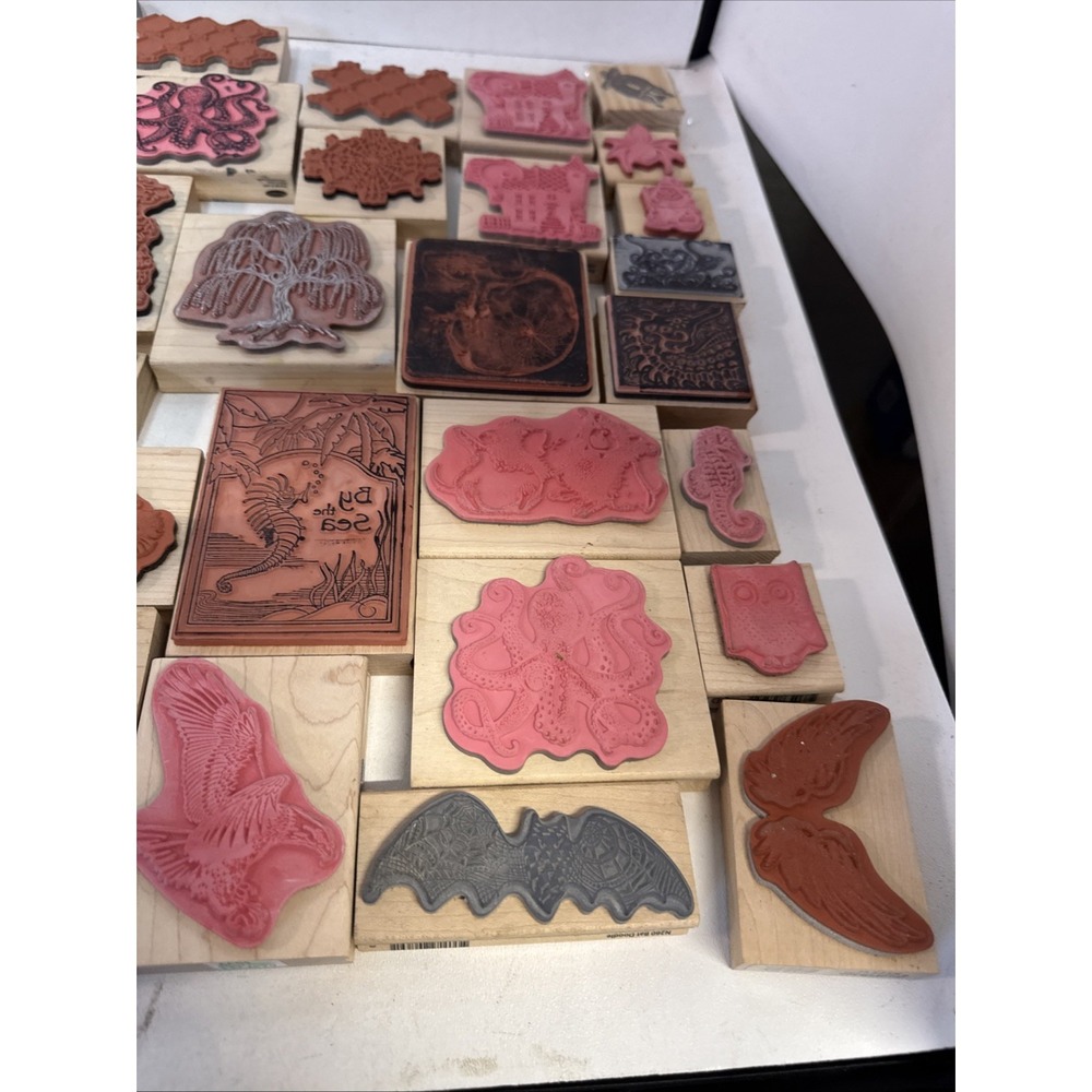 Assorted Rubber Stamp Lot Of 34 Most New - Picture 3 of 5